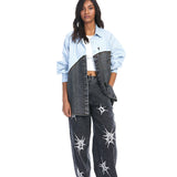 'KALE' Denim Blocked Shirt - Kanika Goyal Label