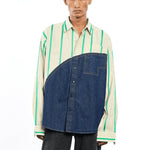 KALE' Denim Blocked Shirt - Kanika Goyal Label