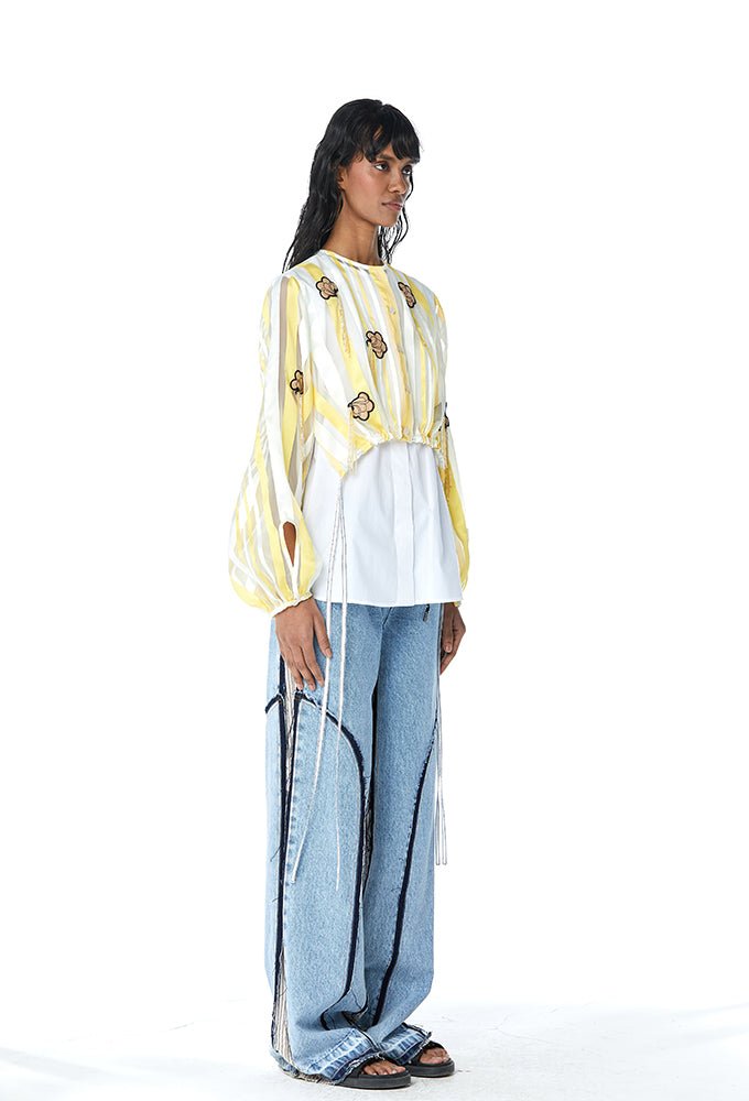 ‘MILA’ Embellished Overlay Shirt - Kanika Goyal Label