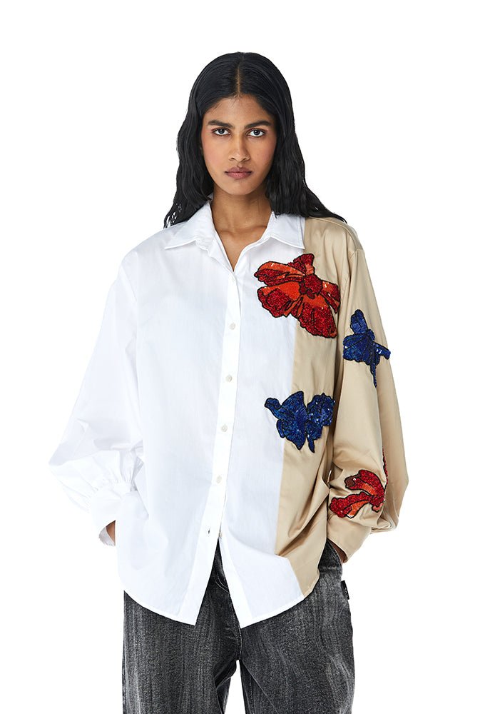 NIA' Embellished Shirt - Kanika Goyal Label