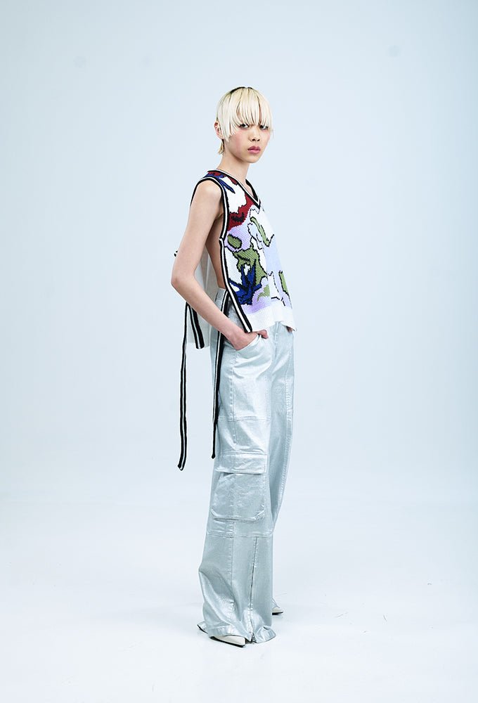 NOA' Metallic Cargo Pants - Kanika Goyal Label