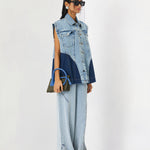 PANELLED DENIM VEST - Kanika Goyal Label