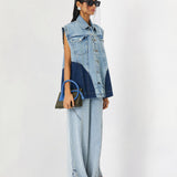 PANELLED DENIM VEST - Kanika Goyal Label