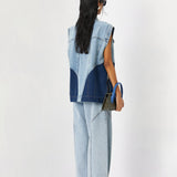 PANELLED DENIM VEST - Kanika Goyal Label