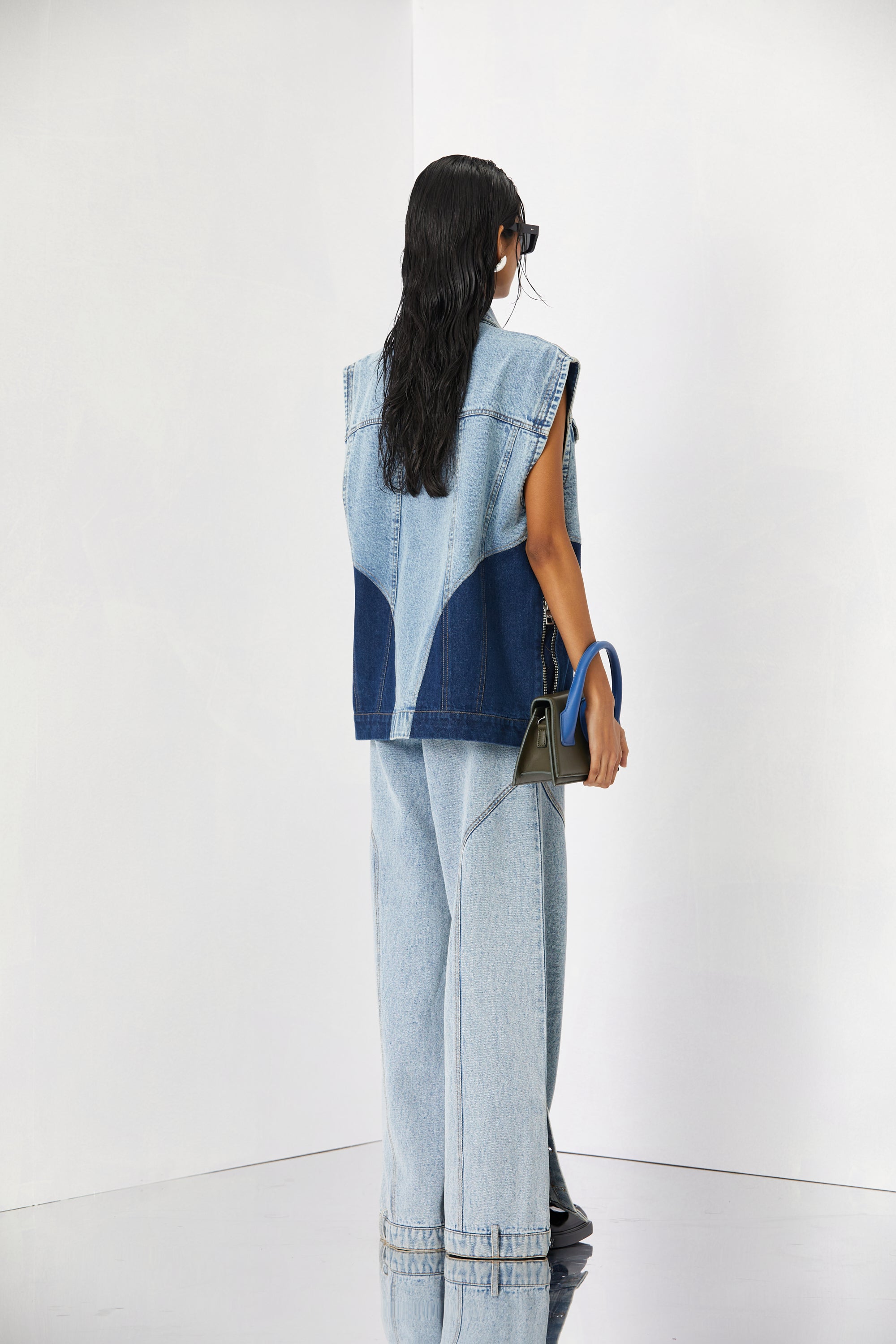 PANELLED DENIM VEST - Kanika Goyal Label