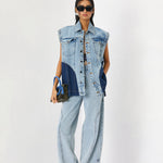 PANELLED DENIM VEST - Kanika Goyal Label