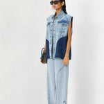 PANELLED DENIM VEST - Kanika Goyal Label