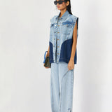 PANELLED DENIM VEST - Kanika Goyal Label