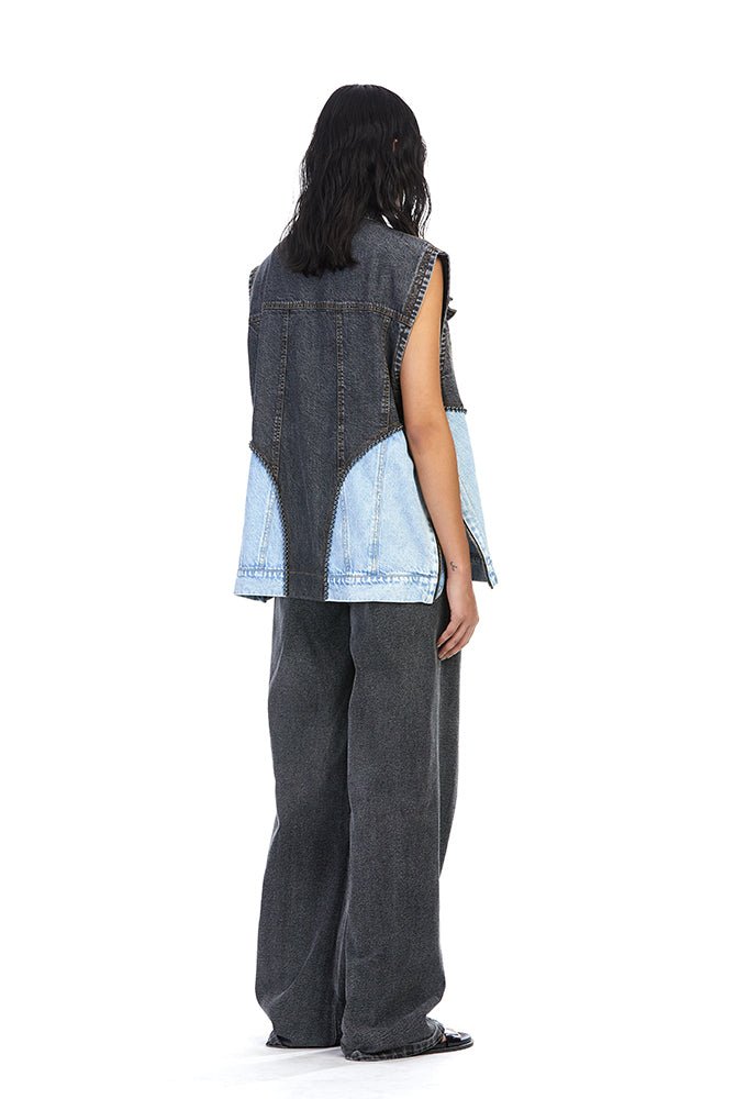 'SOLARIS' Denim Vest - Kanika Goyal Label