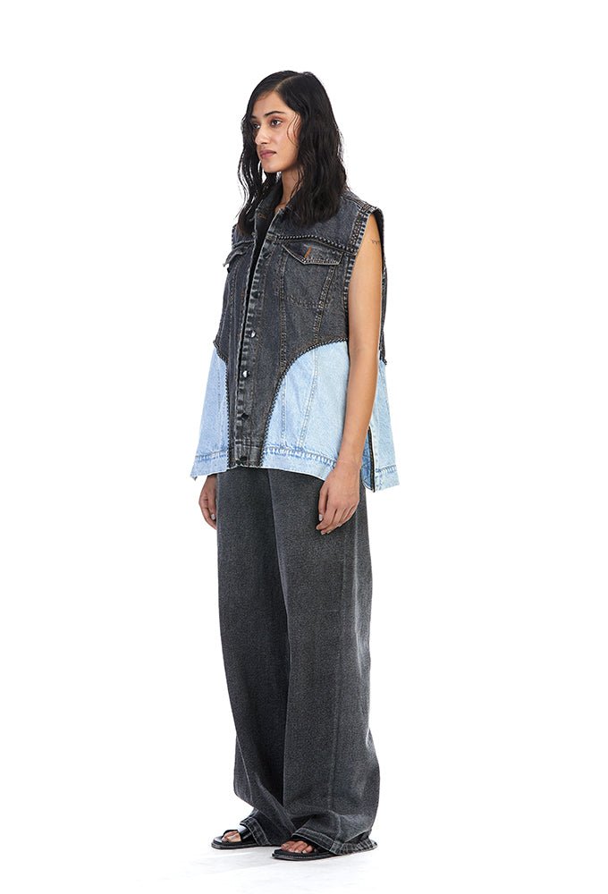 'SOLARIS' Denim Vest - Kanika Goyal Label