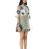 SOLEIL' Embellished Organza Shirt - Kanika Goyal Label