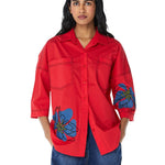 SYLVIE' Faux Leather Applique Shirt - Kanika Goyal Label