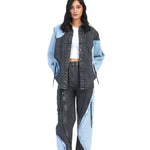 TWO - TONE DENIM PANTS - Kanika Goyal Label