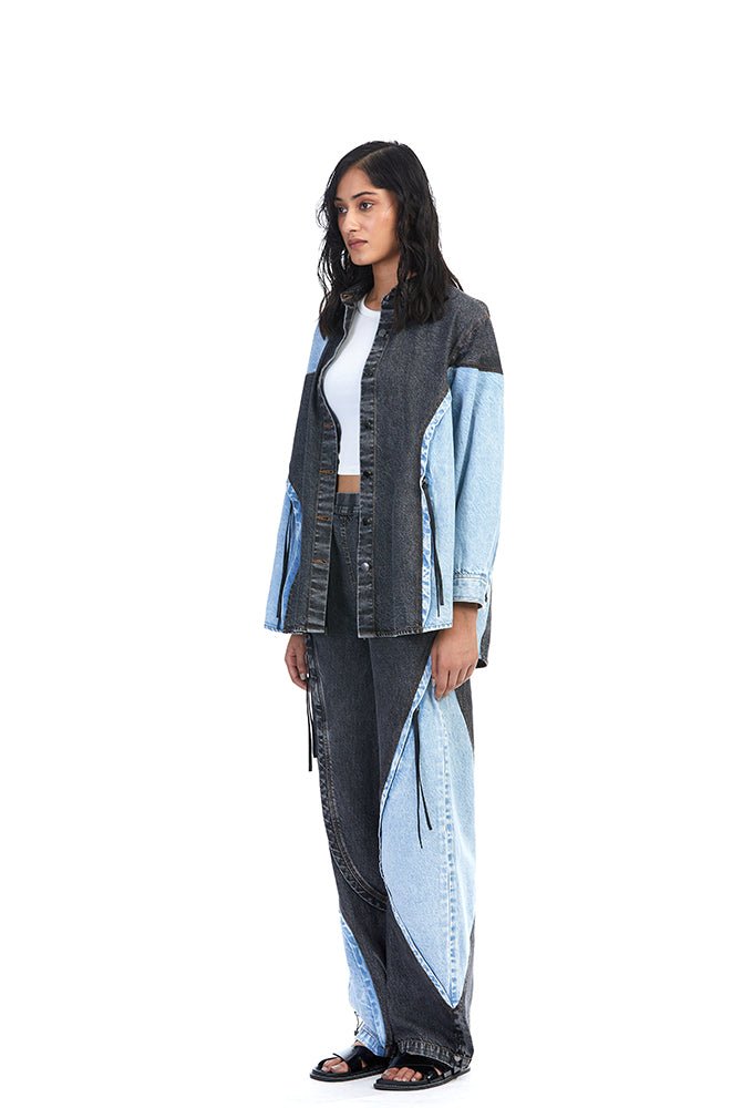 Two - Tone Denim Shacket - Kanika Goyal Label