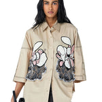 Warped Vine' Dual Embellished Shirt - Kanika Goyal Label