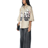 Warped Vine' Dual Embellished Shirt - Kanika Goyal Label