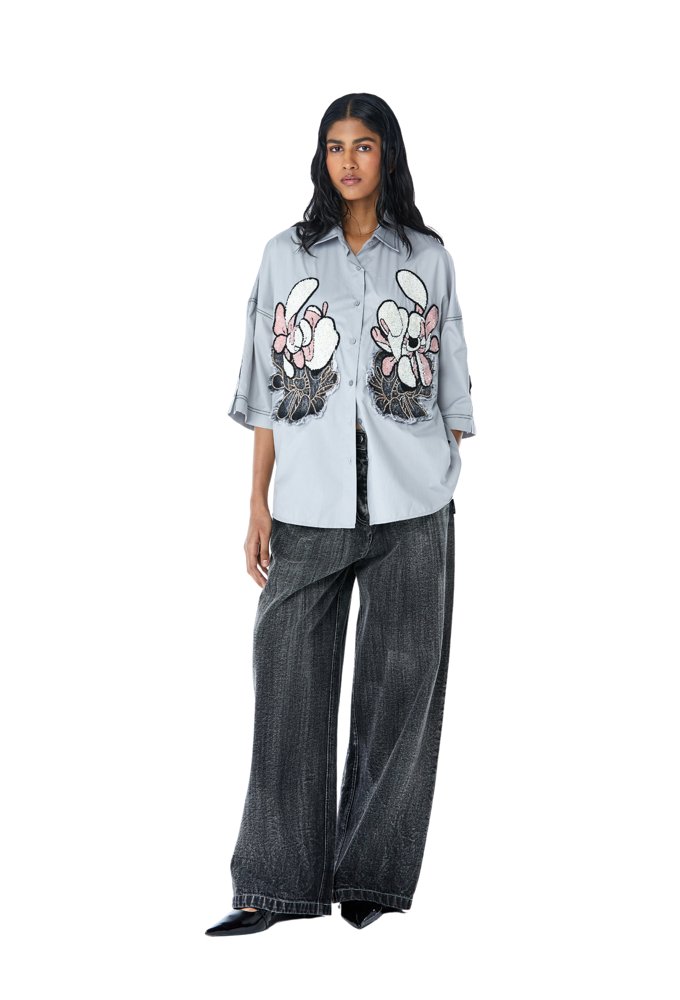 WARPED VINE' Dual Embellished Shirt - Kanika Goyal Label