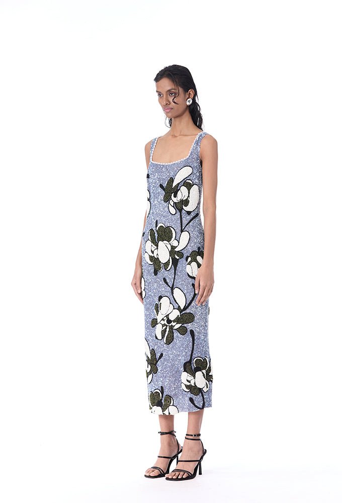 'WARPED VINE' EMBELLISHED DRESS - Kanika Goyal Label