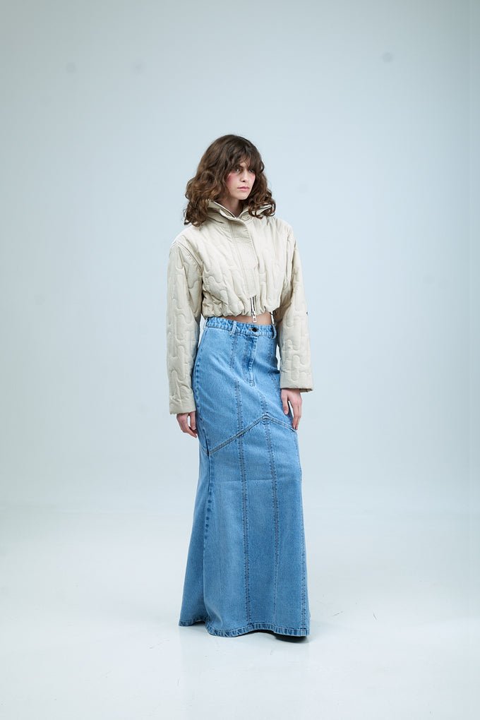 YUI' Panelled Denim Skirt - Kanika Goyal Label