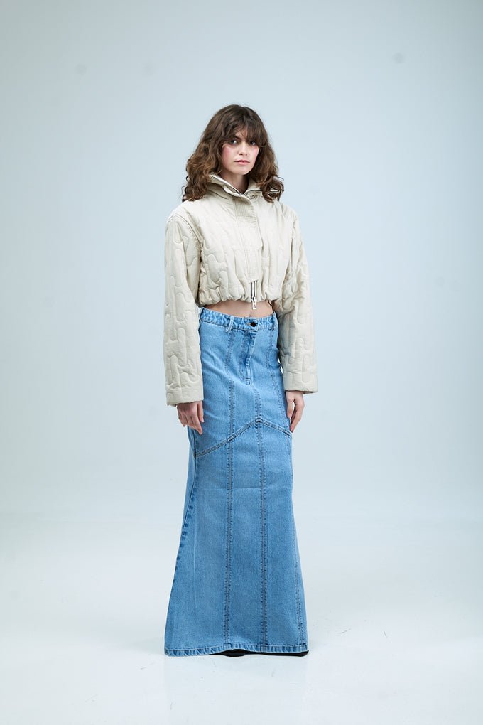 YUI' Panelled Denim Skirt - Kanika Goyal Label