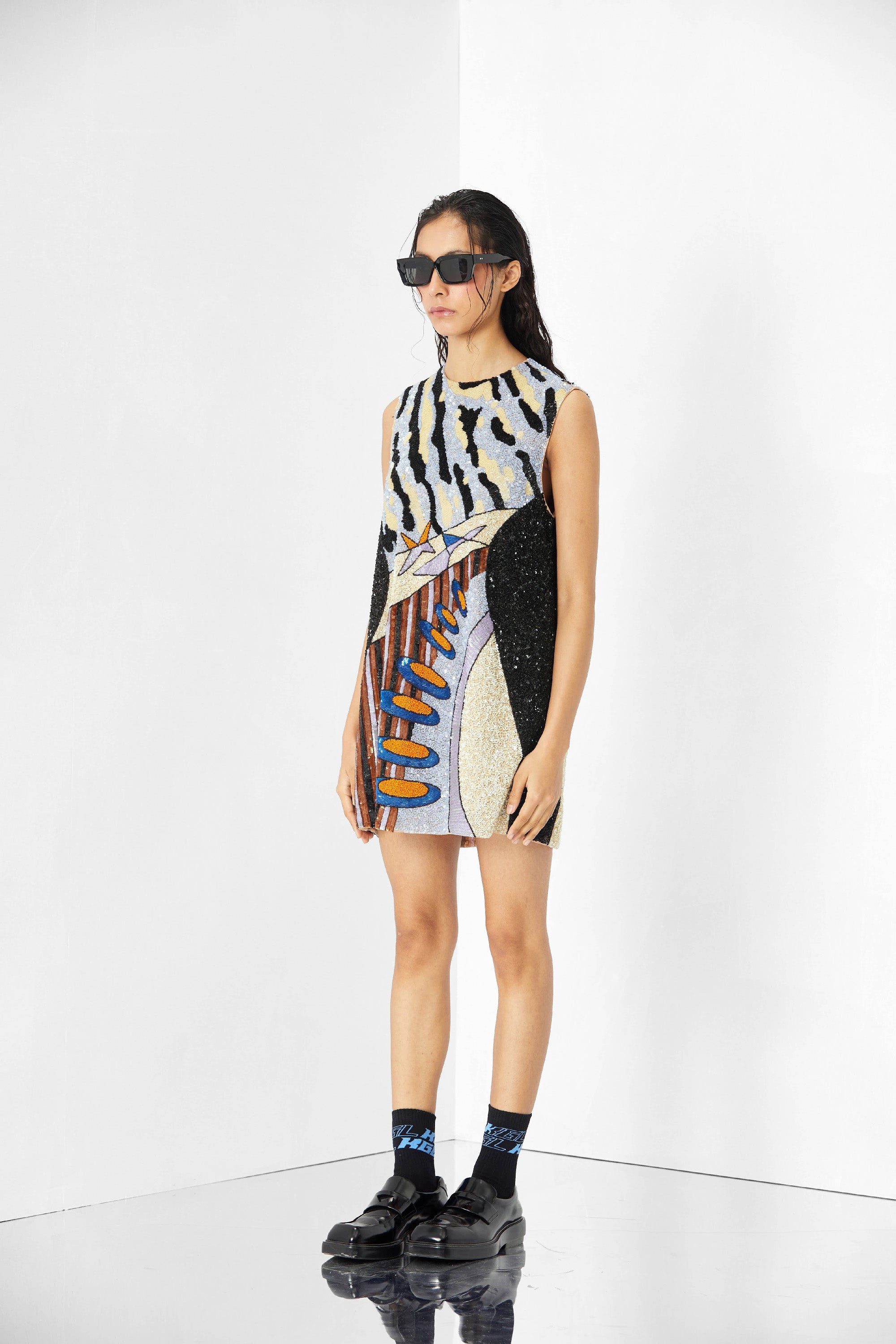 'ZEZE' EMBELLISHED MINI DRESS - Kanika Goyal Label