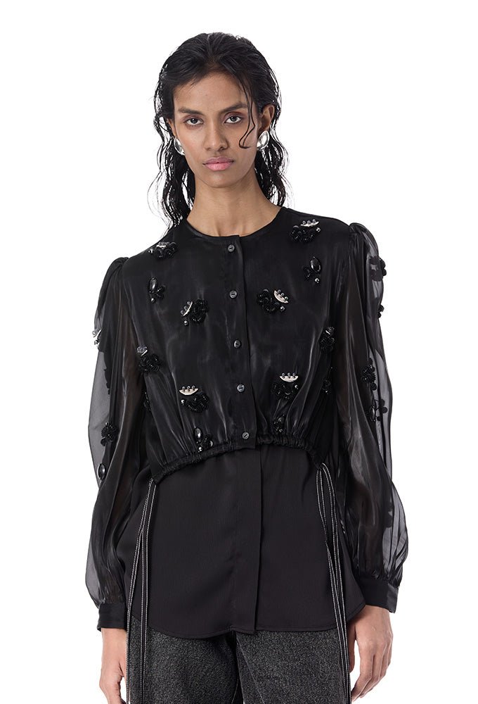 'ZYTRIX' EMBELLISHED TOP - Kanika Goyal Label