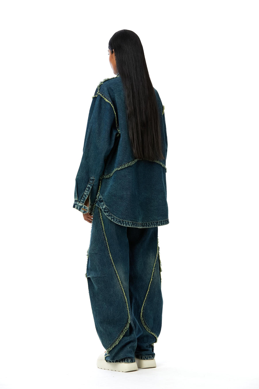 JADE' MULTI-PANELLED DENIM SHACKET - Kanika Goyal Label