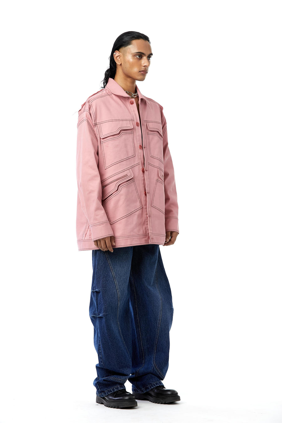 Pink Multi pocket Jacket - Kanika Goyal Label