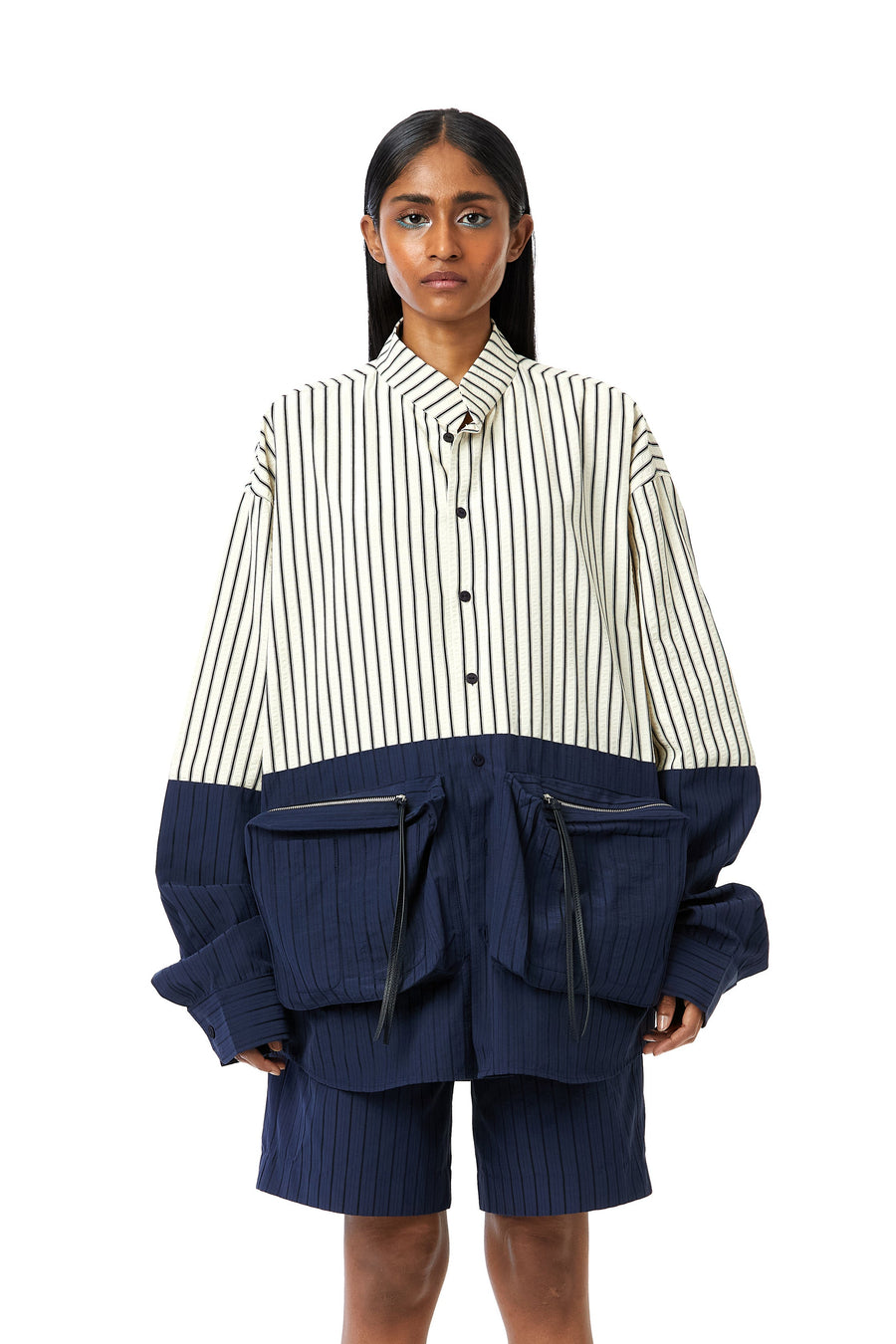 TWO-TONE STRIPER SHIRT - Kanika Goyal Label